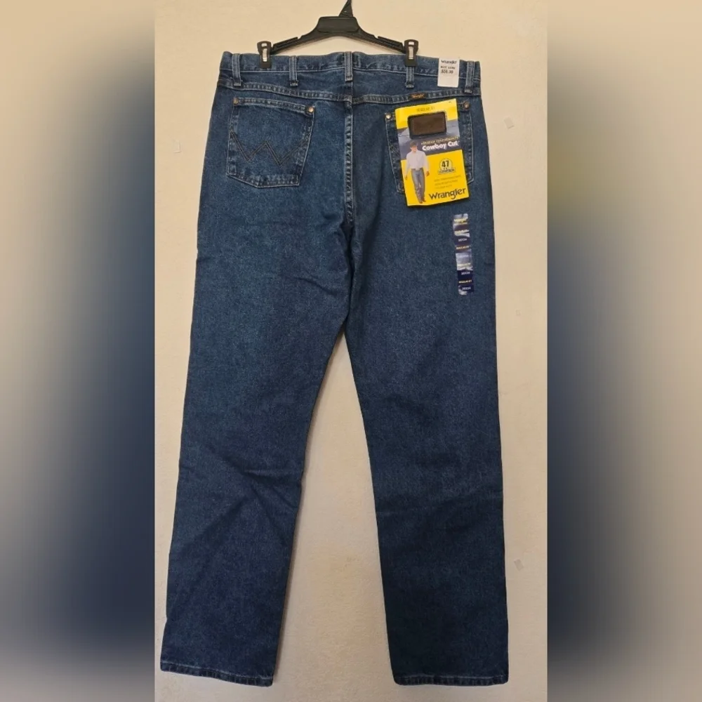 NWT Wrangler Men's Premium Performance Bootcut Jeans - Dark Blue.Size 38 × 34